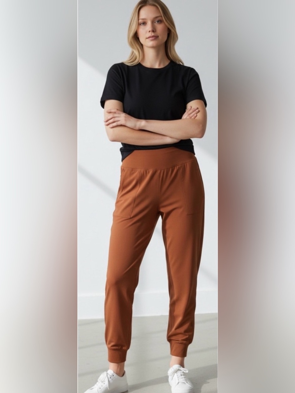 Athleta Rust Jogger Pants with Elastic Waist